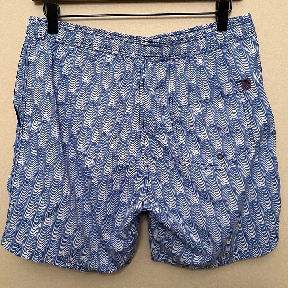 Mr. Swim Men’s Swim Trunks Blue and White Size Medium Summer Beach Vacation